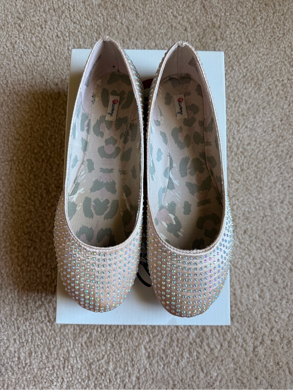Olsenboye blush Iridescent Crystal Ballet Flats